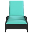 vidaXL Poly Rattan Sun Lounger w/ Cushion in Black