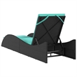 vidaXL Poly Rattan Sun Lounger w/ Cushion in Black