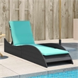 vidaXL Poly Rattan Sun Lounger w/ Cushion in Black