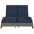 vidaXL Poly Rattan Sun Lounger w/ Cushions in Grey