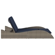 vidaXL Poly Rattan Sun Lounger w/ Cushions in Grey