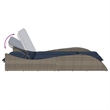 vidaXL Poly Rattan Sun Lounger w/ Cushions in Grey