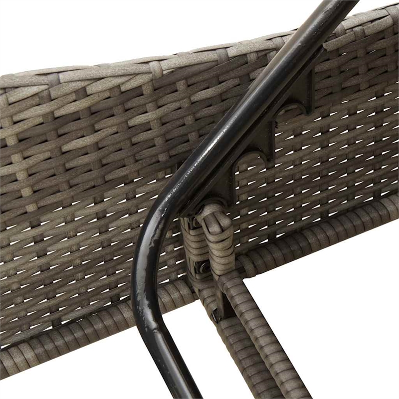 vidaXL Poly Rattan Sun Lounger w/ Cushions in Grey