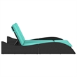 vidaXL Poly Rattan Sun Lounger w/ Cushions in Black