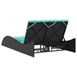 vidaXL Poly Rattan Sun Lounger w/ Cushions in Black