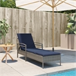 vidaXL Poly Rattan Sun Lounger w/ Cushion in Grey