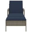 vidaXL Poly Rattan Sun Lounger w/ Cushion in Grey