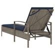 vidaXL Poly Rattan Sun Lounger w/ Cushion in Grey