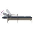 vidaXL Poly Rattan Sun Lounger w/ Cushion in Grey