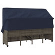vidaXL Poly Rattan Sun Lounger w/ Canopy & Cushions in Gray