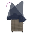vidaXL Poly Rattan Sun Lounger w/ Canopy & Cushions in Gray