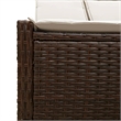vidaXL Poly Rattan Double Sun Lounger w/ Cushions in Brown