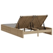 vidaXL Poly Rattan Double Sun Lounger w/ Cushions in Beige