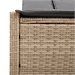 vidaXL Poly Rattan Double Sun Lounger w/ Cushions in Beige