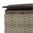vidaXL Poly Rattan Double Sun Lounger w/ Cushions in Light Grey