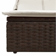 vidaXL Poly Rattan Double Sun Lounger w/ Canopy & Cushions in Brown