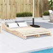 vidaXL Solid Pine Wood Sun Lounger in Brown