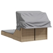 vidaXL Poly Rattan Double Sun Lounger w/ Canopy & Cushions in Beige