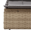 vidaXL Poly Rattan Double Sun Lounger w/ Canopy & Cushions in Beige