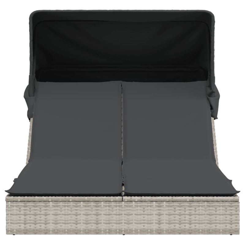 vidaXL Patio PE Rattan Double Sun Lounger in Brown