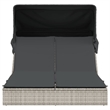 vidaXL Patio PE Rattan Double Sun Lounger in Brown