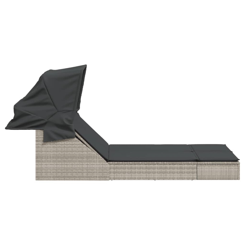 vidaXL Patio PE Rattan Double Sun Lounger in Brown