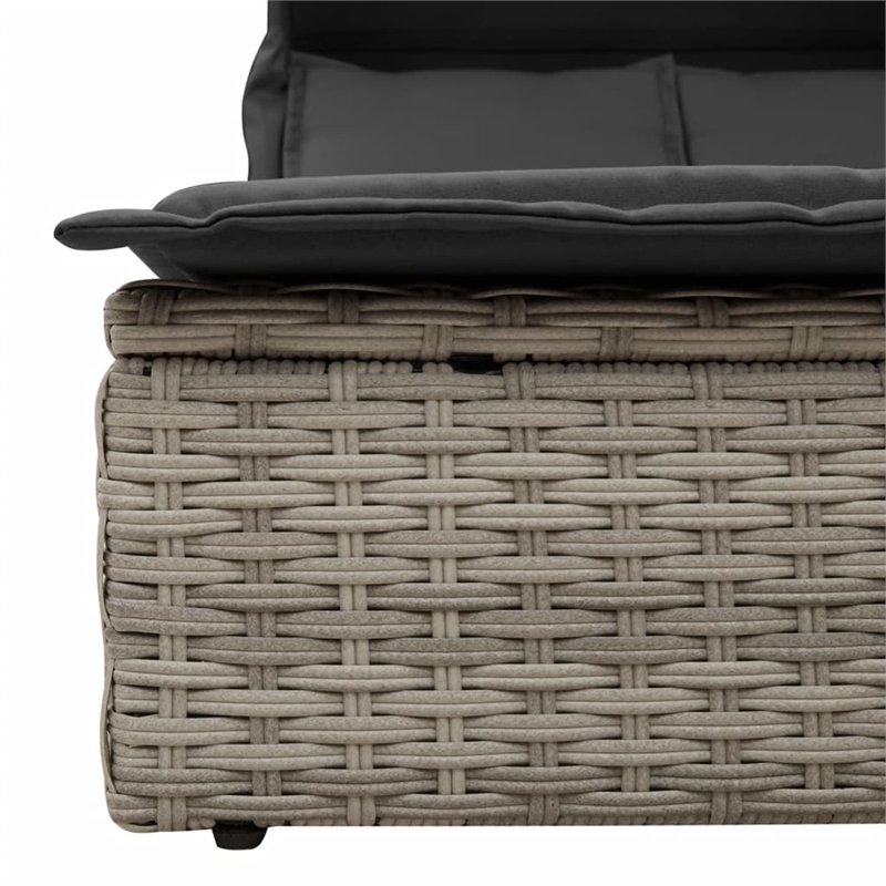 vidaXL Patio PE Rattan Double Sun Lounger in Brown
