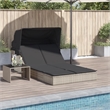 vidaXL Patio PE Rattan Double Sun Lounger in Brown