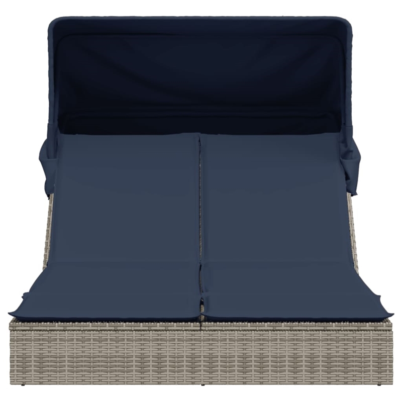 vidaXL Patio Double Sun Lounger in Black and Turquoise