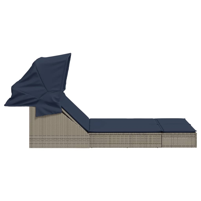 vidaXL Patio Double Sun Lounger in Black and Turquoise
