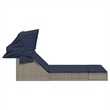 vidaXL Patio Double Sun Lounger in Black and Turquoise
