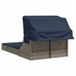 vidaXL Patio Double Sun Lounger in Black and Turquoise