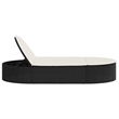 vidaXL Poly Rattan Double Sun Lounger w/ Cushions in Brown