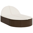 vidaXL Poly Rattan Double Sun Lounger w/ Cushions in Grey