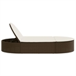 vidaXL Poly Rattan Double Sun Lounger w/ Cushions in Grey