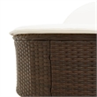 vidaXL Poly Rattan Double Sun Lounger w/ Cushions in Grey