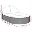 vidaXL Poly Rattan Double Sun Lounger w/ Cushions in Grey