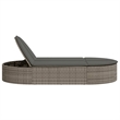 vidaXL Poly Rattan Double Sun Lounger w/ Cushions in Beige