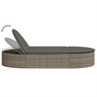vidaXL Poly Rattan Double Sun Lounger w/ Cushions in Beige