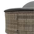 vidaXL Poly Rattan Double Sun Lounger w/ Cushions in Beige