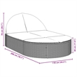 vidaXL Poly Rattan Double Sun Lounger w/ Cushions in Beige