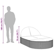 vidaXL Poly Rattan Double Sun Lounger w/ Cushions in Light Grey