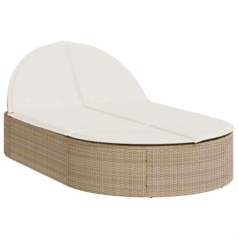 vidaXL Sun Lounger in Black and Cream White