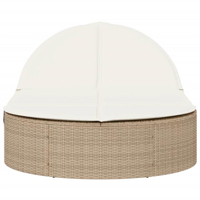 vidaXL Sun Lounger in Black and Cream White