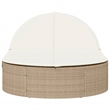 vidaXL Sun Lounger in Black and Cream White