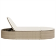vidaXL Sun Lounger in Black and Cream White