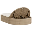 vidaXL Sun Lounger in Black and Cream White