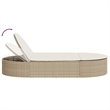 vidaXL Sun Lounger in Black and Cream White