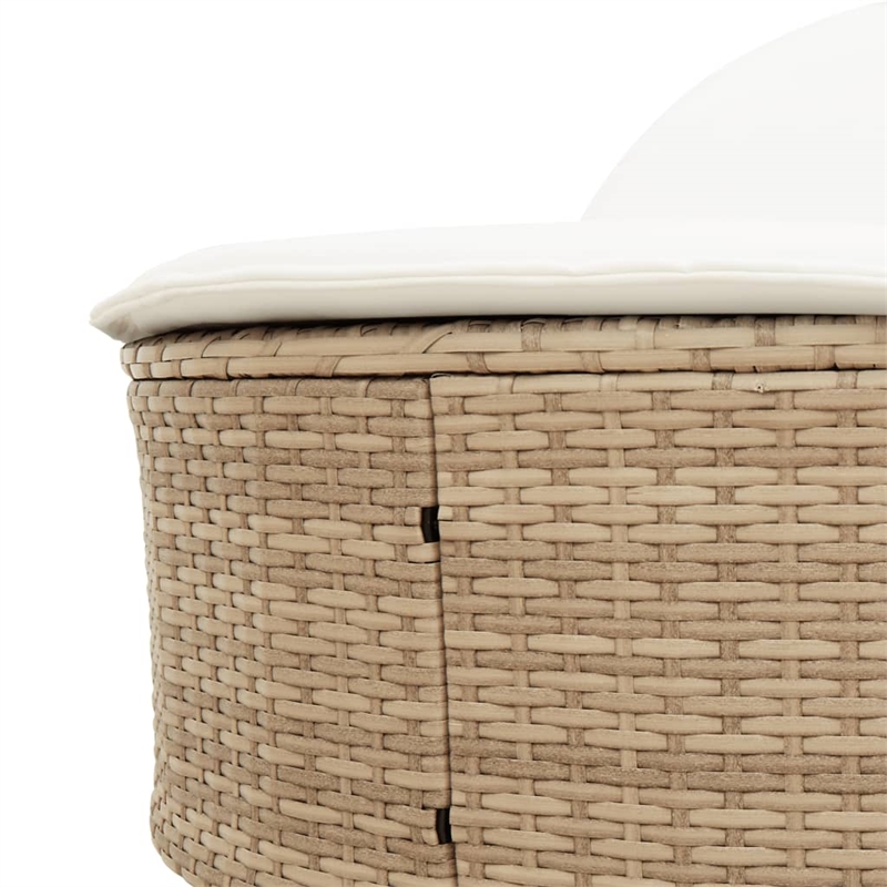 vidaXL Sun Lounger in Black and Cream White