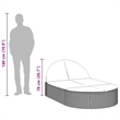 vidaXL Sun Lounger in Black and Cream White